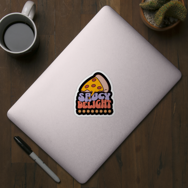 Saucy Delight Funny Pizza by Jo Palmer